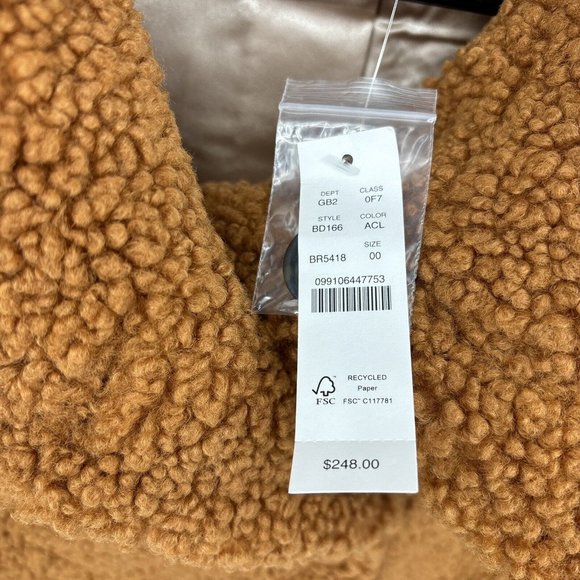 J Crew Villa Coat in Teddy Sherpa Brown Size 00 NWT $248 BD166 - Picture 9 of 11